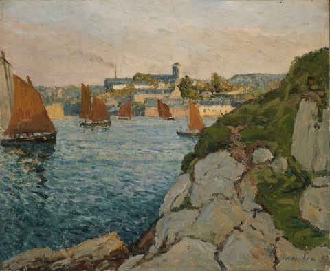 Douarnenez in Sunshine by Maxime Maufra, oil on canvas